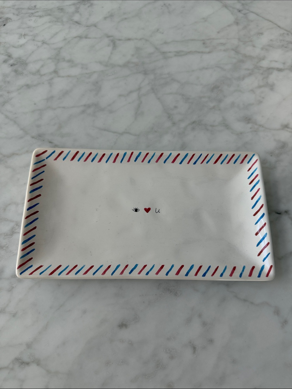 West Elm Mail Themed Ceramic Tray